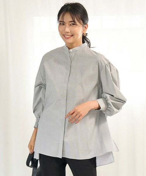 UNFILO / アンフィーロ シャツ・ブラウス | 【新色追加】ボリュームスリーブ ブラウス(モノトーンストライプ)