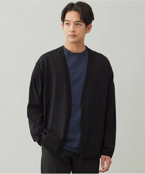 UNFILO/アンフィーロ 【抗菌防臭/アンチピリング/UVケア】アラエルエアリーシアーカーデ ブラック M UNFILO/アンフィーロ 【抗菌防臭/アンチピリング/UVケア】アラエルエアリーシアーカーデ ブラック M