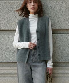 UNFILO / アンフィーロ ベスト | ナイロンシャギー カーディガン ベスト