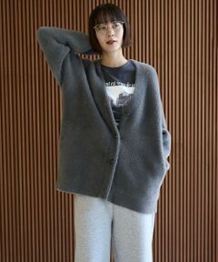 UNFILO / アンフィーロ カーディガン・ボレロ | ナイロンシャギー Vネックカーディガン