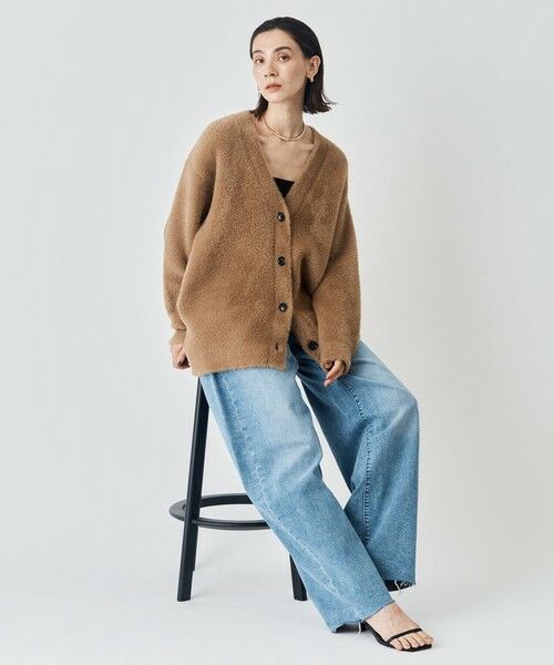 UNFILO / アンフィーロ カーディガン・ボレロ | ナイロンシャギー Vネックカーディガン | 詳細3