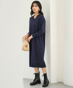 UNFILO / アンフィーロ ミニ丈・ひざ丈ワンピース | 【野呂佳代さん着用】マイビューティニット Ｖネックワンピース