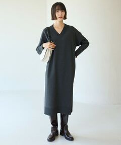 【野呂佳代さん着用】マイビューティニット Ｖネックワンピース