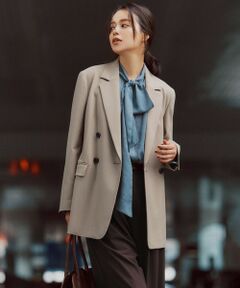 UNFILO / アンフィーロ テーラードジャケット | ウールライク ダブルブレスト ジャケット