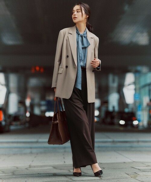 UNFILO / アンフィーロ テーラードジャケット | ウールライク ダブルブレスト ジャケット | 詳細1