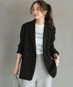 UNFILO / アンフィーロ テーラードジャケット | ウールライク ダブルブレスト ジャケット