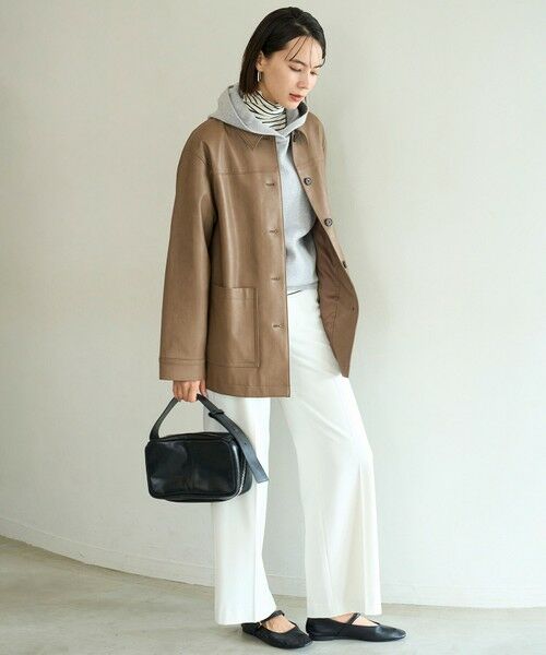 UNFILO / アンフィーロ その他アウター | 【洗える】フェイクレザー ジャケット | 詳細9