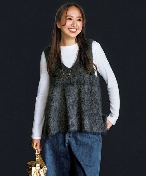 UNFILO / アンフィーロ カットソー | コットンカシミヤ クルーネックカットソー(オフ)