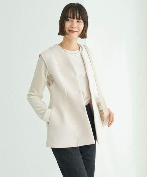 UNFILO / アンフィーロ ベスト | 【VERY×UNFILOコラボ】BEAUTY FORM JERSEY+ ペプラムジレ | 詳細1