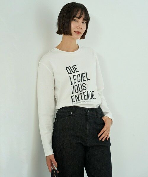 UNFILO/アンフィーロ 【洗える/抗菌防臭】コットンスムース グラフィック ロンＴ オフ(ロゴ) XL