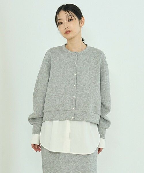 UNFILO/アンフィーロ 【軽量/ストレッチ】BEAUTY FORM JERSEY スナップカーディガン グレー XL UNFILO/アンフィーロ 【軽量/ストレッチ】BEAUTY FORM JERSEY スナップカーディガン グレー XL