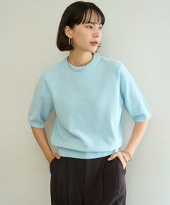 UNFILO / アンフィーロ ニット・セーター | ベロアモール ハーフスリーブニット