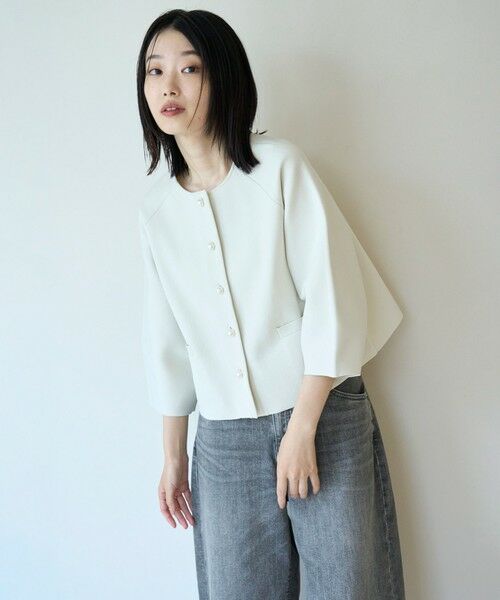 UNFILO / アンフィーロ カーディガン・ボレロ | BEAUTY FORM KNIT パールボタン カーディガン | 詳細3