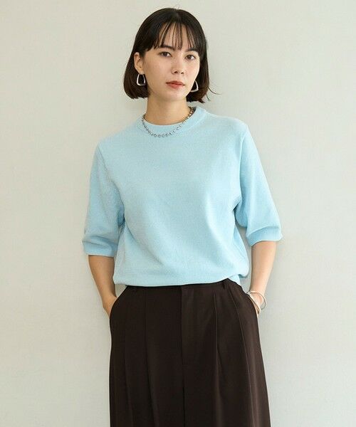 UNFILO / アンフィーロ ニット・セーター | ベロアモール ハーフスリーブニット | 詳細7