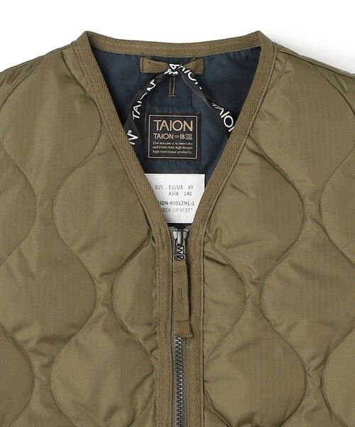 UNFILO / アンフィーロ ダウンジャケット・ベスト | 【120-150cm】TAION ミリタリーZIP Vネックダウンベスト(UNISEX) | 詳細2