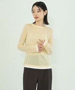 UNFILO / アンフィーロ カットソー | ソフトウール フェイクレイヤード ロンT