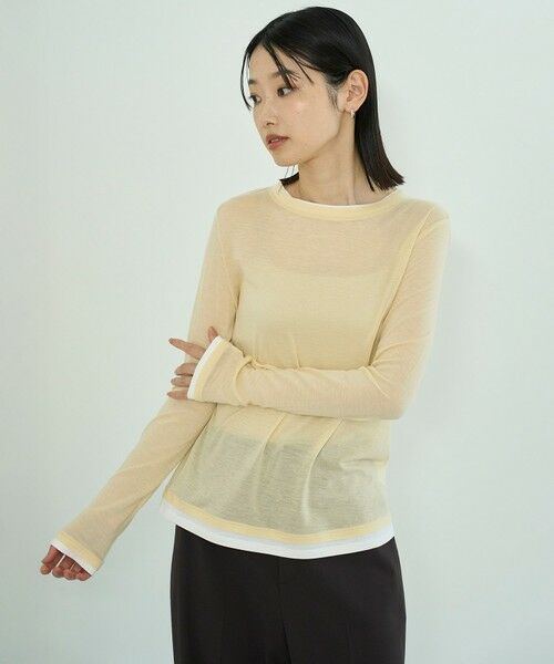 UNFILO / アンフィーロ カットソー | ソフトウール フェイクレイヤード ロンT | 詳細1