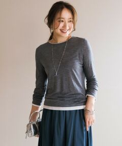 UNFILO / アンフィーロ カットソー | ソフトウール フェイクレイヤード ロンT