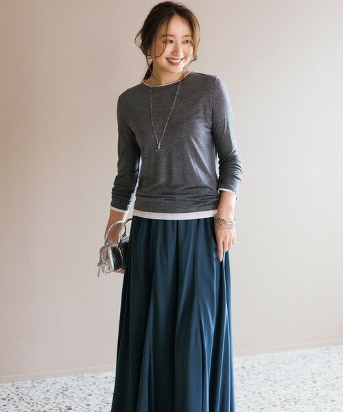 UNFILO / アンフィーロ カットソー | ソフトウール フェイクレイヤード ロンT | 詳細13