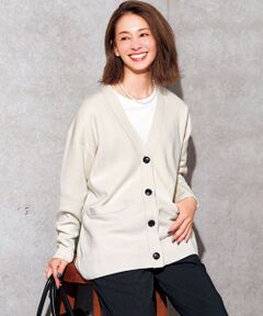 UNFILO / アンフィーロ カーディガン・ボレロ | 【野呂佳代さん着用】コットンカシミヤニット Vネックカーディガン