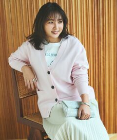 UNFILO / アンフィーロ カーディガン・ボレロ | 【野呂佳代さん着用】コットンカシミヤニット Vネックカーディガン