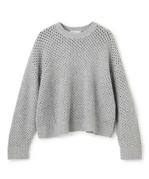 UNFILO/アンフィーロ 【洗える/抗菌防臭】ふわふわニット メッシュプルオーバー グレー M UNFILO/アンフィーロ 【洗える/抗菌防臭】ふわふわニット メッシュプルオーバー グレー M