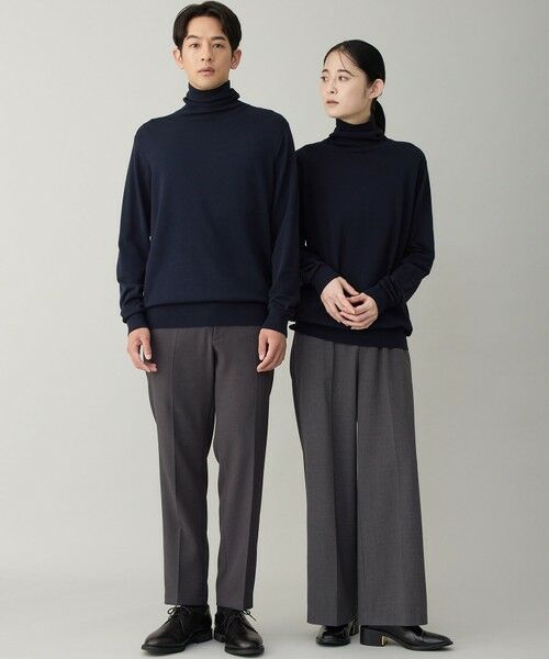 UNFILO/アンフィーロ 【男女兼用】ソフトサーモ アンチピリングニット タートルネック ネイビー XL