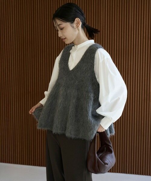 UNFILO / アンフィーロ ベスト | 【野呂佳代さん着用】アルパカシャギー ペプラムジレ | 詳細13