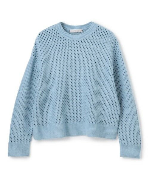 UNFILO/アンフィーロ 【洗える/抗菌防臭】ふわふわニット メッシュプルオーバー サックス XL UNFILO/アンフィーロ 【洗える/抗菌防臭】ふわふわニット メッシュプルオーバー サックス XL