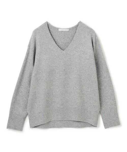 UNFILO/アンフィーロ 【洗える/抗菌防臭】ふわふわニット Vネック グレー XL UNFILO/アンフィーロ 【洗える/抗菌防臭】ふわふわニット Vネック グレー XL