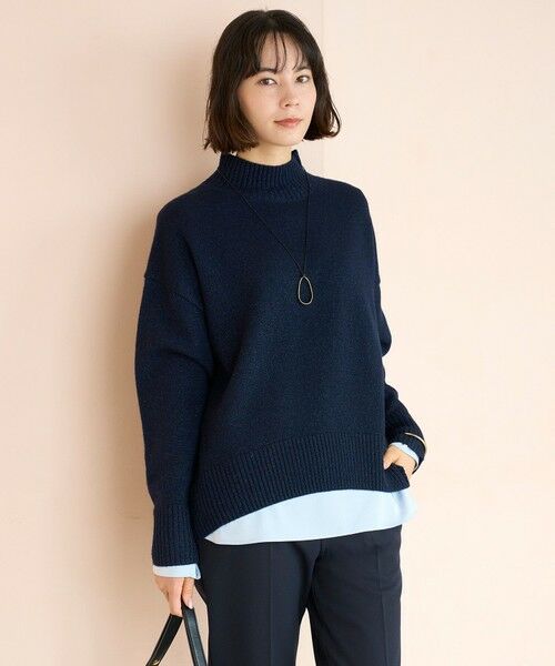 UNFILO / アンフィーロ ニット・セーター | カシミヤブレンド ハイネックニット(ネイビーラメ)