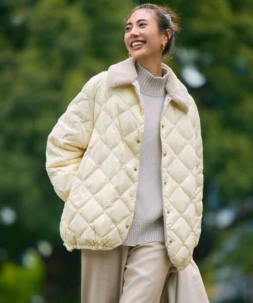 UNFILO / アンフィーロ ダウンジャケット・ベスト | 【自宅で洗濯OK / ファー襟取り外し可能】TAIONコラボ ボア襟 リバーシブルダウン | 詳細1