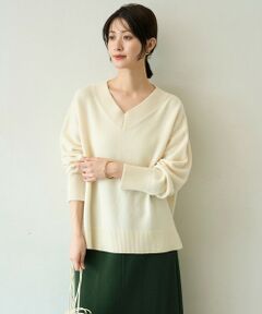 UNFILO / アンフィーロ ニット・セーター | 【野呂佳代さん着用】カシミヤブレンド Vネックニット