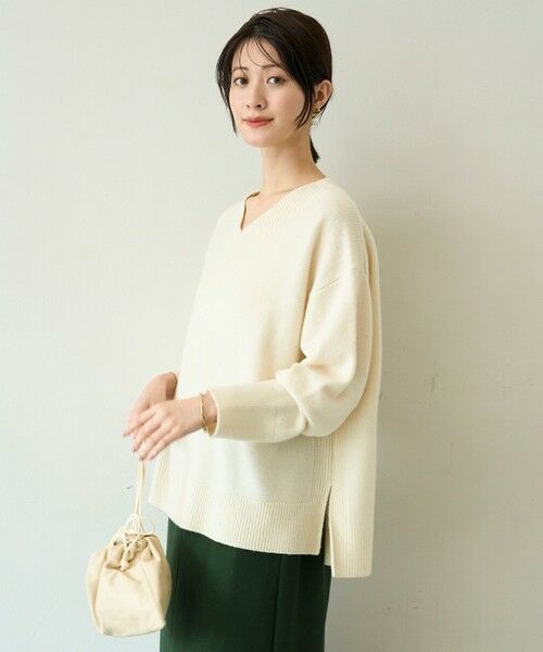 UNFILO / アンフィーロ ニット・セーター | 【野呂佳代さん着用】カシミヤブレンド Vネックニット | 詳細1