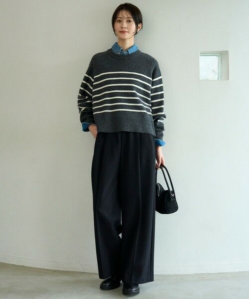 UNFILO / アンフィーロ その他パンツ | ブラッシュドジャージー ワイドパンツ(ブラック)