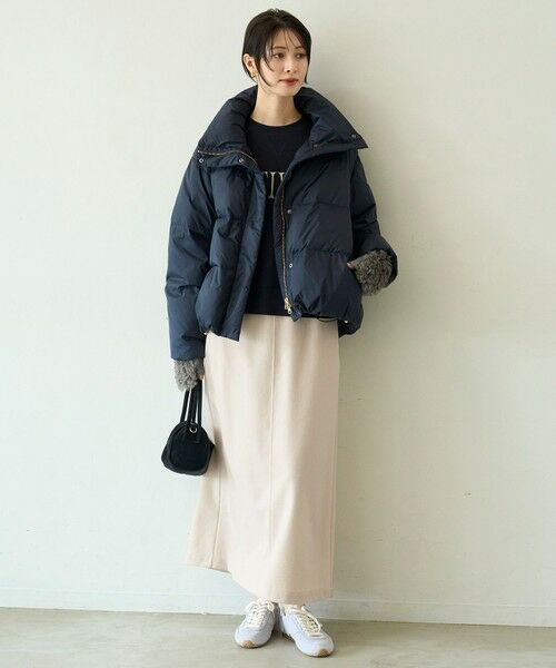 UNFILO / アンフィーロ ミニ・ひざ丈スカート | ブラッシュドジャージー Iラインスカート | 詳細1