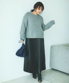 UNFILO / アンフィーロ ロング・マキシ丈スカート | 【野呂佳代さん着用】フェイクレザー プリーツスカート