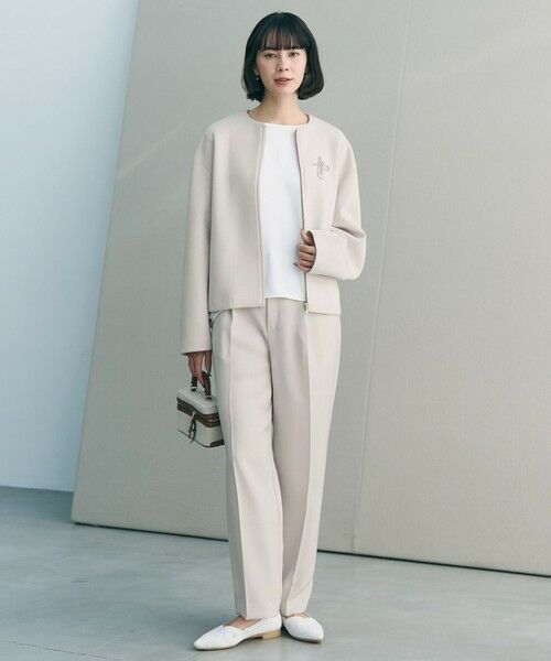 UNFILO / アンフィーロ ノーカラージャケット | 【セレモニー】ダブルフェイスジャージー ZIPアウター | 詳細2