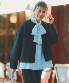 UNFILO / アンフィーロ ノーカラージャケット | ダブルフェイスジャージー ZIPアウター