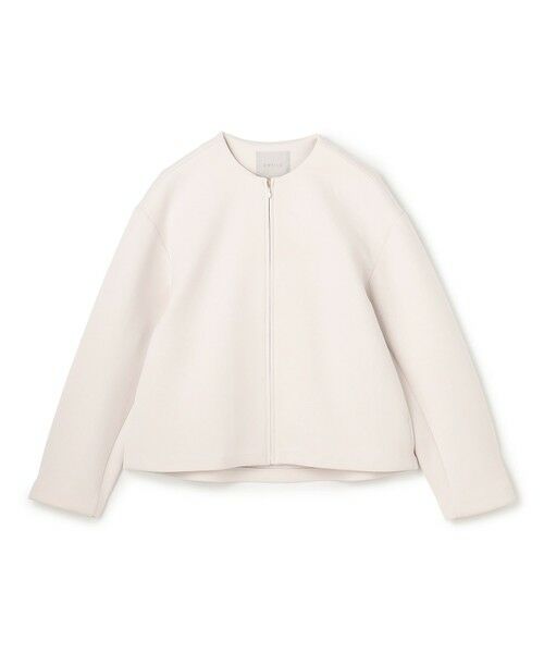 UNFILO / アンフィーロ ノーカラージャケット | ダブルフェイスジャージー ZIPアウター（エクリュ）