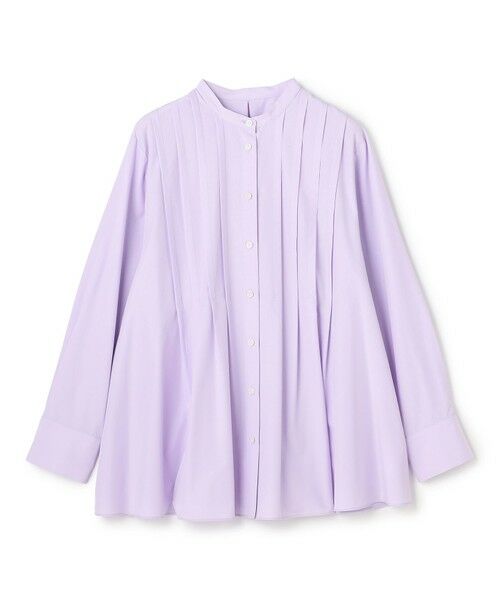 UNFILO / アンフィーロ シャツ・ブラウス | バンドカラー タックブラウス（ラベンダー）