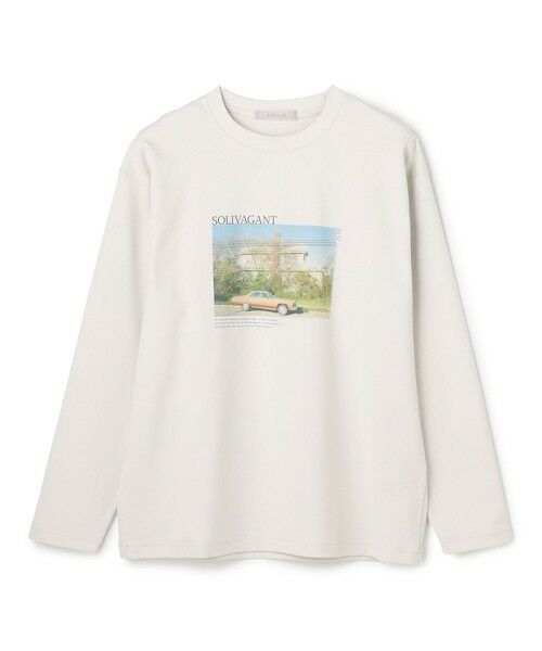 UNFILO / アンフィーロ カットソー | 【男女兼用】3シーズンスウェット フォトTEE（ライトグレー×ナチュラル（背景グリーン））