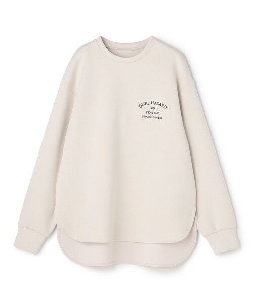 UNFILO / アンフィーロ スウェット | BEAUTY FORM JERSEY 刺繍ロゴ プルオーバー（グレージュ）