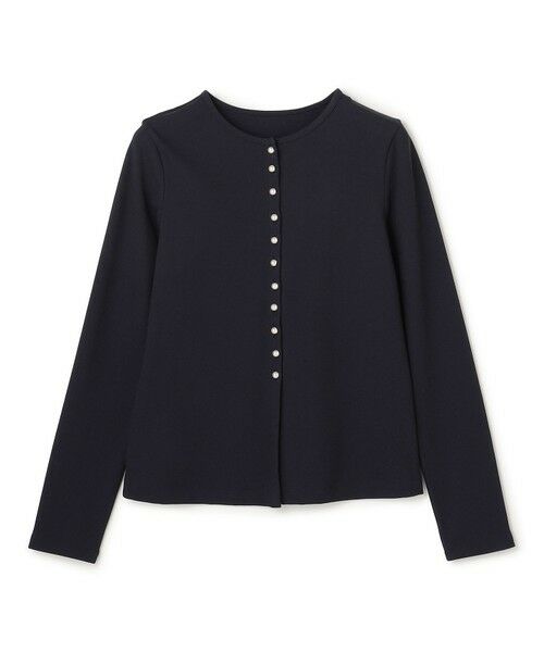 UNFILO / アンフィーロ カーディガン・ボレロ | ハイツイストスムース カーディガン（ネイビー×パールボタン）