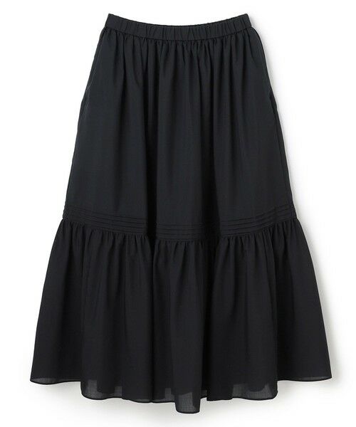 UNFILO / アンフィーロ ミニ・ひざ丈スカート | エアリー ギャザースカート（ブラック）