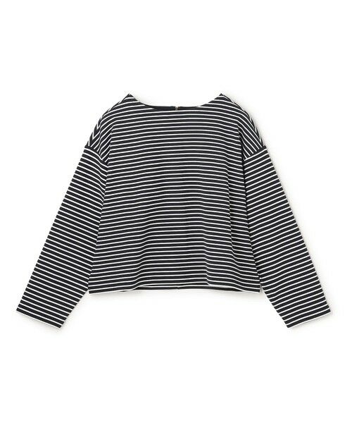 UNFILO / アンフィーロ カットソー | ハイツイストスムース バックZIP ボーダートップス（ネイビー×オフ）