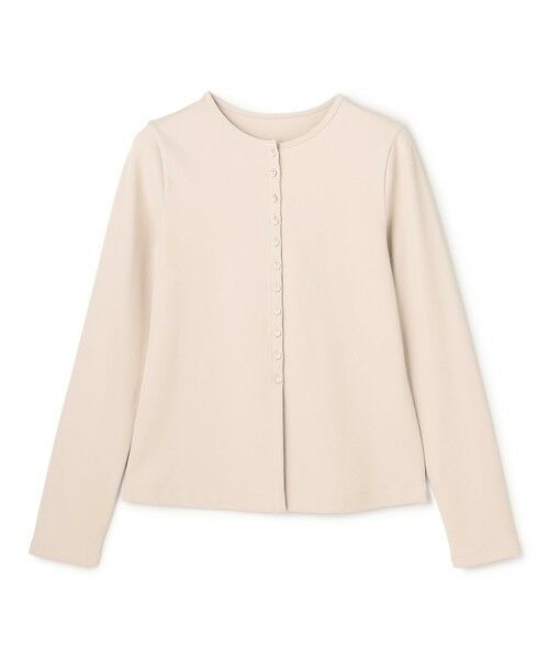 UNFILO / アンフィーロ カーディガン・ボレロ | ハイツイストスムース カーディガン（ベージュ×パールボタン）