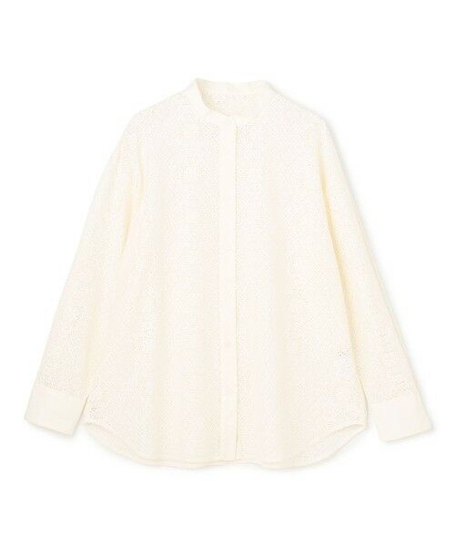 UNFILO / アンフィーロ シャツ・ブラウス | ブロックレース バンドカラーシャツ | 詳細2