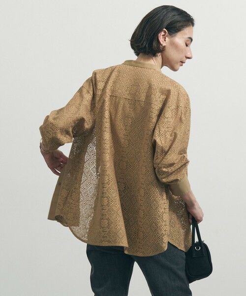 UNFILO / アンフィーロ シャツ・ブラウス | ブロックレース バンドカラーシャツ | 詳細5