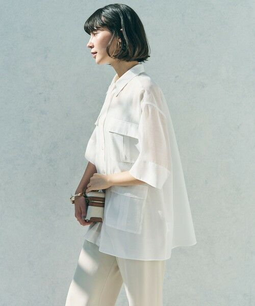 UNFILO / アンフィーロ シャツ・ブラウス | シアー サファリシャツ | 詳細2
